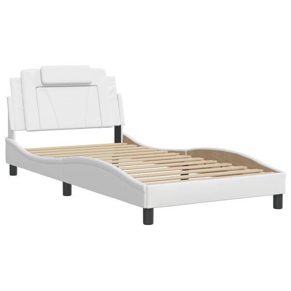vidaXL Cadre de lit Viana avec LED sans matelas blanc 100x203 cm