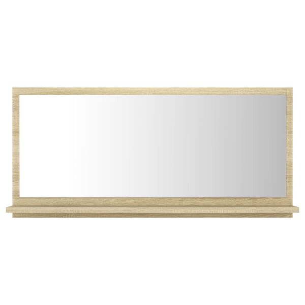 vidaXL Miroir de salle de bain Ch&ecirc;ne sonoma 80x10,5x37 cm Agglom&eacute;r&eacute;
