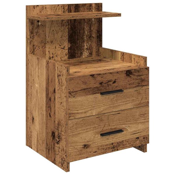 vidaXL Table de chevet avec 2 tiroirs en bois ancien 40 x 36,5 x 62 cm