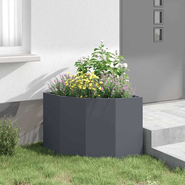 vidaXL Jardini&egrave;re d'Angle Anthracite 60 x 60 x 50 cm Acier