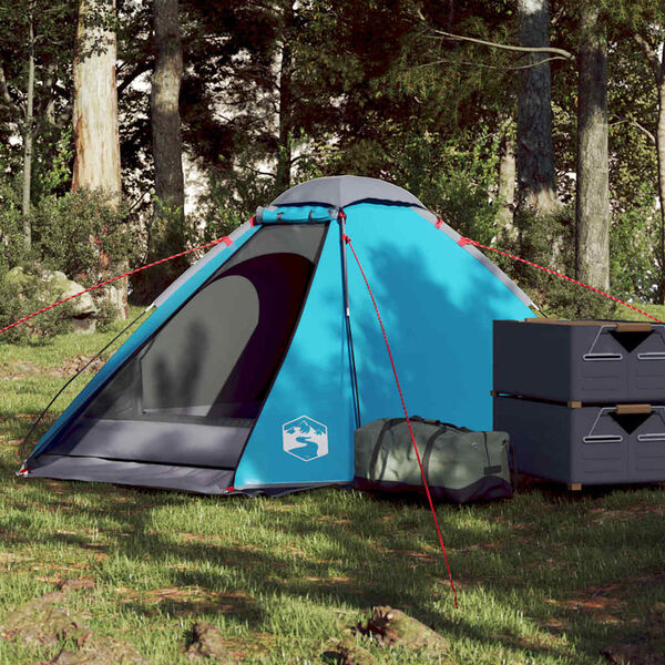 vidaXL Tente de camping &agrave; d&ocirc;me 2 personnes bleu imperm&eacute;able