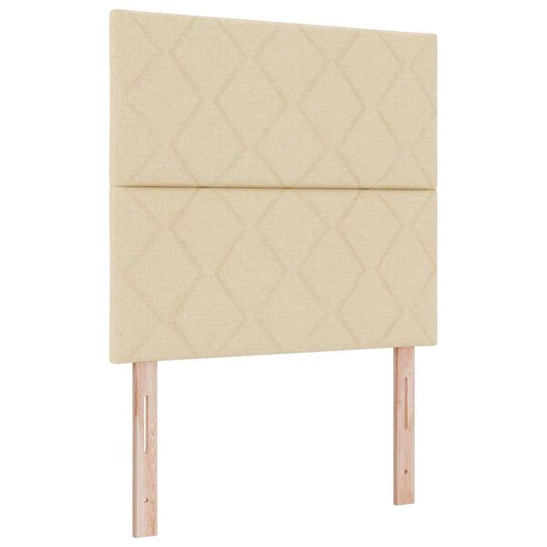 vidaXL Lit &agrave; ressorts avec matelas Cr&egrave;me 120 x 190 cm tissu