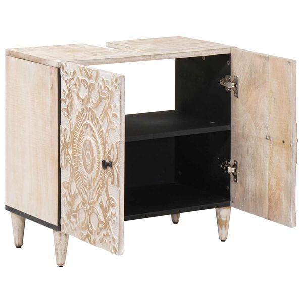 vidaXL Meuble sous Lavabo de Salle de Bain Blanc 62 x 33 x 58 cm