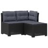 vidaXL Canap&eacute; de jardin 3 places avec coussins look rattan PP