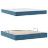 vidaXL Lit avec rangement et matelas Bleu fonc&eacute; 160 x 200 cm Velours