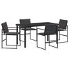vidaXL Ensemble de salle &agrave; manger pour jardin 5 pcs Noir