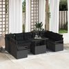 vidaXL Ensemble de canap&eacute; de jardin 10 pcs Noir Poly rotin