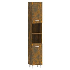 vidaXL Armoire de bain Ch&ecirc;ne fum&eacute; 30x30x179 cm Bois d'ing&eacute;nierie