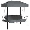 vidaXL Balancelle de jardin avec auvent gris fonc&eacute; acier