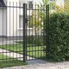 vidaXL Portail de cl&ocirc;ture BOXTEL &agrave; une porte avec pointes sup&eacute;rieures, acier 1x2 m noir