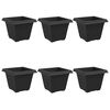vidaXL Pot de Fleurs Carr&eacute; 6 pcs Noir 38 x 38 x 30 cm Plastique