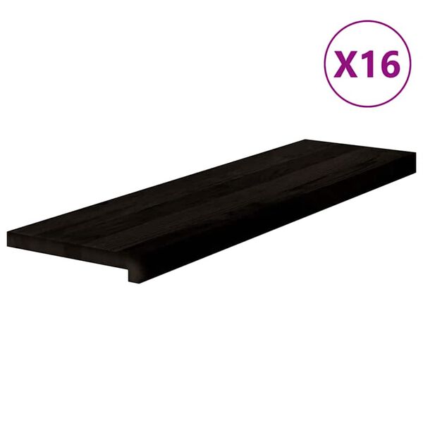 vidaXL Marches d'escalier 16 pcs marron fonc&eacute; 90x25x2 cm ch&ecirc;ne massif
