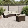 vidaXL Salon de jardin avec coussins 9 pcs marron r&eacute;sine tress&eacute;e