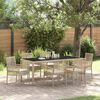 vidaXL Ensemble de salle &agrave; manger pour jardin 7 pcs Beige polyrotin