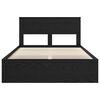 vidaXL Cadre de lit avec stockage Noir 140 x 200 cm Bois de pin massif