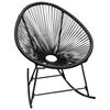 vidaXL Chaise &agrave; bascule d'ext&eacute;rieur Noir R&eacute;sine tress&eacute;e