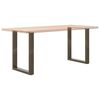 vidaXL Pieds de table &agrave; manger en forme de U, 2 pi&egrave;ces, acier naturel, 60 x (72-73) cm