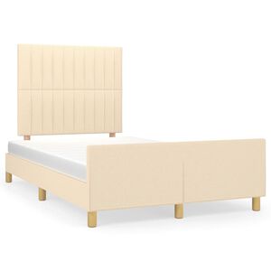 vidaXL Cadre de lit sans matelas cr&egrave;me 120x200 cm tissu
