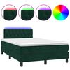 vidaXL Sommier &agrave; lattes de lit avec matelas LED vert fonc&eacute; 120x190 cm
