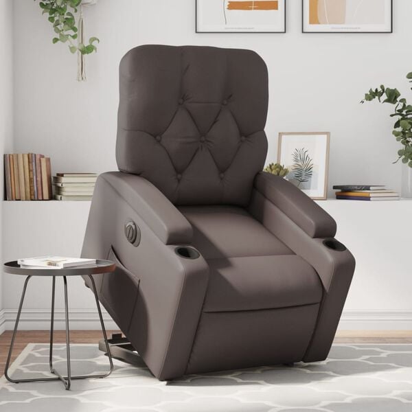 vidaXL Fauteuil inclinable &eacute;lectrique marron similicuir