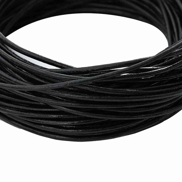 vidaXL Corde en Cuir Noir Ø1,5 mm x 50 m Cuir