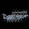 vidaXL D&eacute;coration de No&euml;l Rennes et tra&icirc;neau 140 LED Ext&eacute;rieur Argent&eacute;