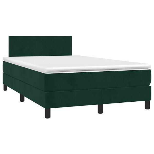 vidaXL Sommier &agrave; lattes de lit avec matelas vert fonc&eacute; 120x190 cm