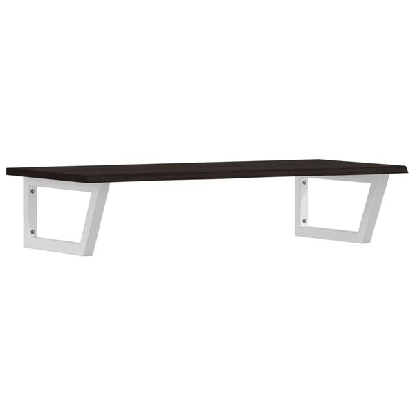 vidaXL &Eacute;tag&egrave;re de vasque murale acier et bois de ch&ecirc;ne massif