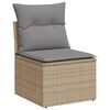 vidaXL Salon de jardin avec coussins 14 pcs beige r&eacute;sine tress&eacute;e