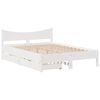 vidaXL Cadre de lit avec tiroirs blanc 150x200 cm bois de pin massif