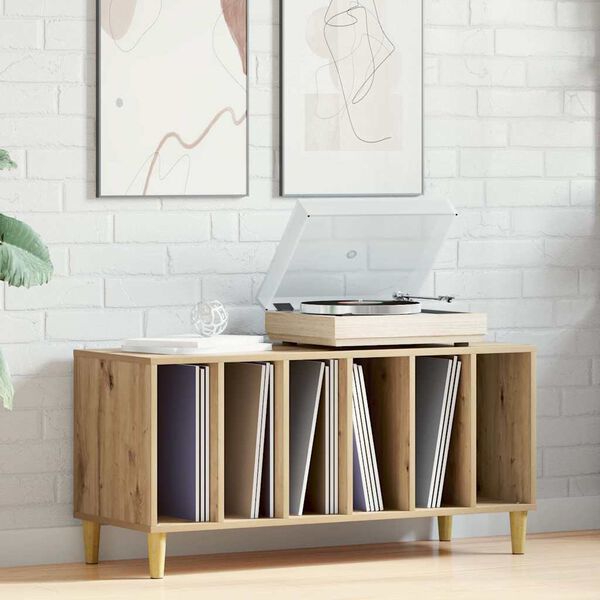 vidaXL Armoire &agrave; disques ch&ecirc;ne artisanal 100x38x48cm bois d'ing&eacute;nierie