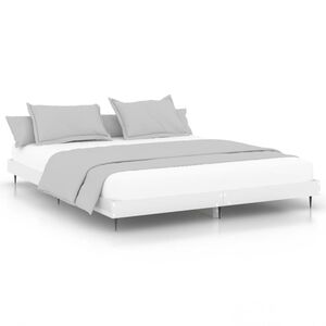 vidaXL Cadre de lit sans matelas blanc brillant 160x200 cm