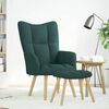 vidaXL Chaise de relaxation avec repose-pied Vert fonc&eacute; Tissu