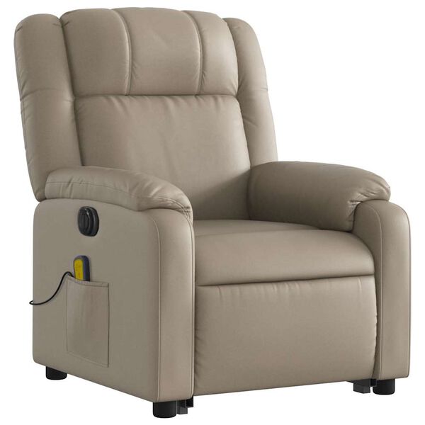 vidaXL Fauteuil inclinable de massage électrique cappuccino similicuir