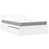 vidaXL Lit avec tiroirs et matelas blanc 120x190 cm bois massif de pin
