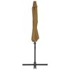 vidaXL Parasol de jardin avec base portable taupe
