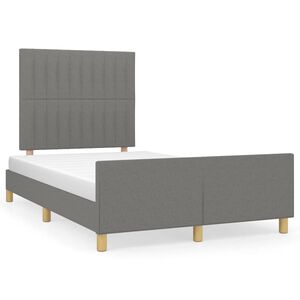 vidaXL Cadre de lit sans matelas gris fonc&eacute; 120x190 cm tissu