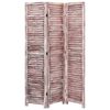 vidaXL Cloison de s&eacute;paration 3 panneaux Marron 105x165 cm Bois