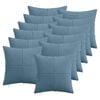 vidaXL Housse de coussin 12 pcs ALMELO Bleu 40 x 40 cm velours c&ocirc;tel&eacute;