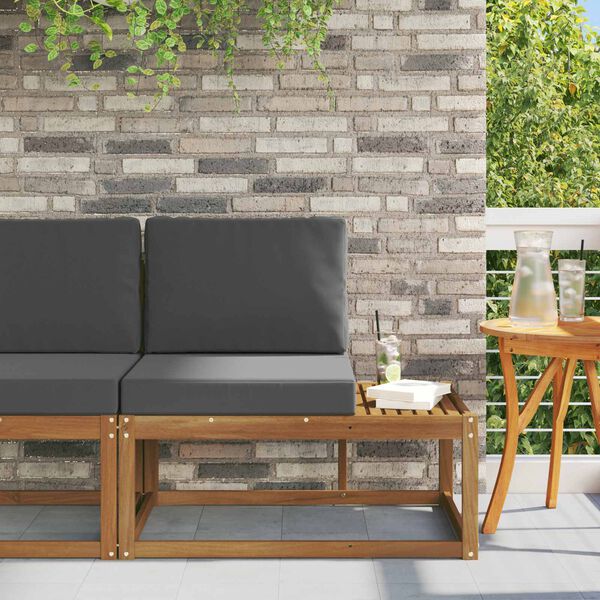 vidaXL Canap&eacute; d'ext&eacute;rieur en bout avec coussin Naturel et Anthracite