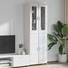 vidaXL Haut Armoire avec porte FLORIN Blanc brillant 60 x 35 x 182 cm
