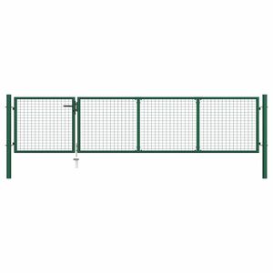 vidaXL Portail de jardin en acier vert 350 x 75 cm