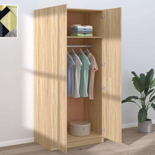 vidaXL Garde-robe Ch&ecirc;ne sonoma 80x52x180 cm Bois d&rsquo;ing&eacute;nierie