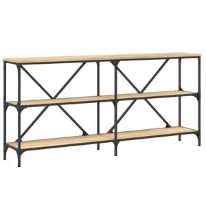 vidaXL Table console ch&ecirc;ne sonoma 160x30x75cm bois d'ing&eacute;nierie et fer