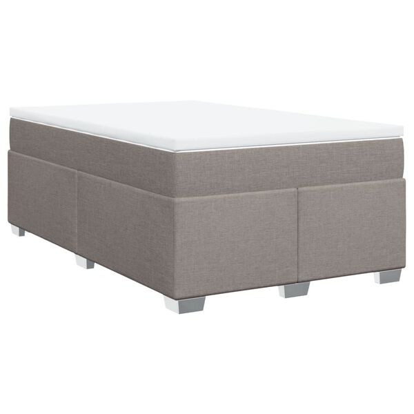 vidaXL Sommier &agrave; lattes de lit avec matelas Taupe 120x200 cm Tissu