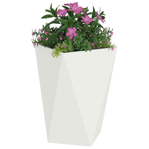 vidaXL Jardini&egrave;re 2 pcs Blanc 50 x 50 x 75 cm Acier