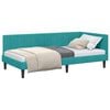 vidaXL Cadre de lit d'angle Turquoise 90 x 190 cm Velours