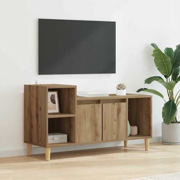 vidaXL Meuble TV Ch&ecirc;ne artisanal 100 x 35 x 55 cm Bois d'ing&eacute;nierie