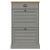 vidaXL Armoire à chaussures VIGO 60x35x96 cm gris bois massif de pin