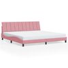 vidaXL Cadre de lit avec LED sans matelas Hanko rose 200x200 cm velours
